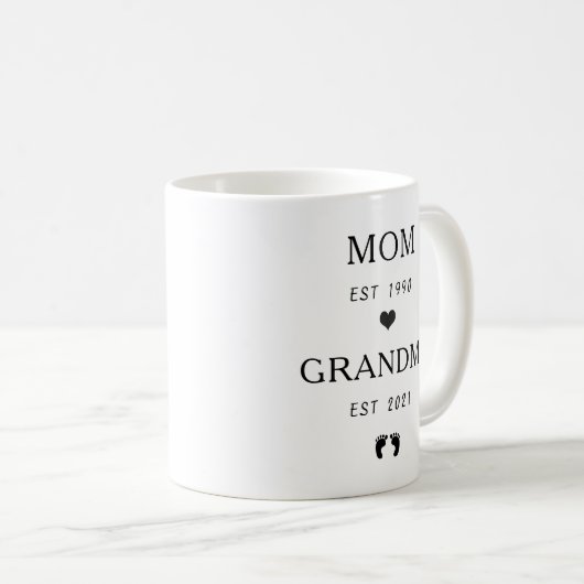 将来の祖母/おばあちゃんがベビー発表 コーヒーマグカップ (正面右)