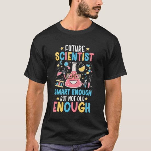 将来の科学者 面白い子供 科学者 少年 科学 Tシャツ (正面)