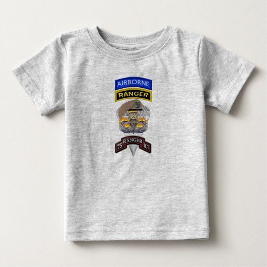 将来の第75レンジャー連隊 “Sua Sponte” ベビーTシャツ (正面)