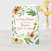 将来の義理の息子の感謝祭与えの感謝していリース カード (黄色い花)