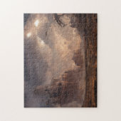 将来の要塞の海の水の雲の雨の自然サイエンスフィクション ジグソーパズル (縦)