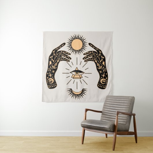 将来の見学/占い師の手のひら読み タペストリー (インサイチュ)