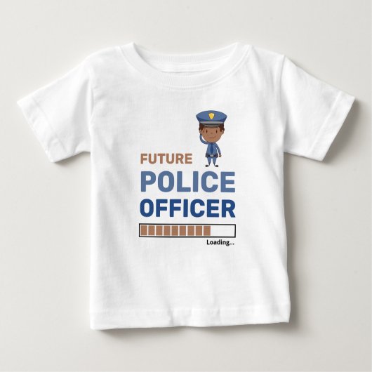 将来の警察官の積み込スタイリッシュみ ベビーTシャツ (正面)