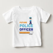 将来の警察官の積み込モダンみ ベビーTシャツ (正面)