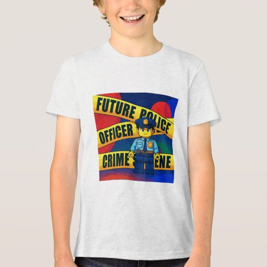 将来の警察官 キッズTシャツ アニメ トライブレンドTシャツ (正面)