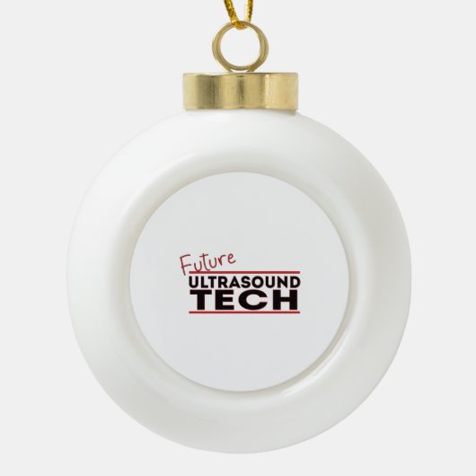 将来の超音波技術 セラミックボールオーナメント (正面)
