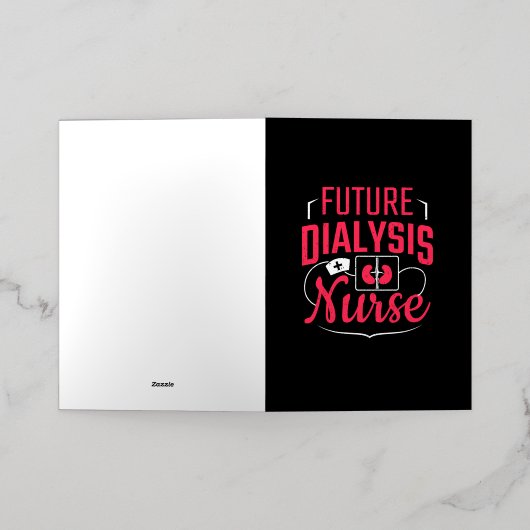 将来の透析看護師 腎臓病看護 小児 箔グリーティングカード (外側レイダウン)