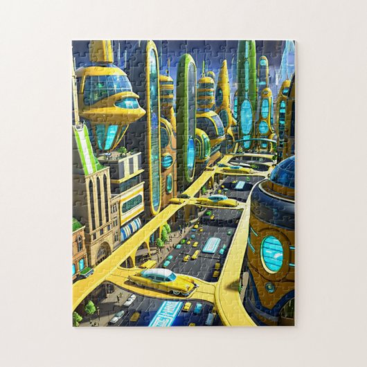 将来の都市 ジグソーパズル (縦)