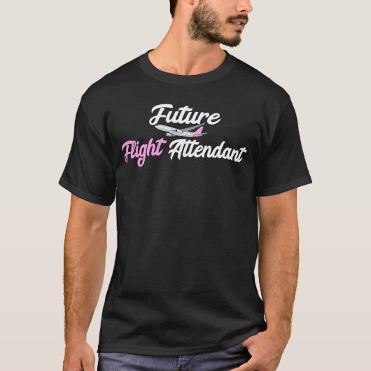将来の飛行付き添い人航空航空機航空カフェ Tシャツ (正面)