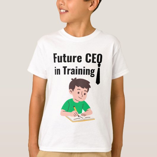 将来のCEO候補の子供用モチベーションモチーフTシャツ Tシャツ (正面)