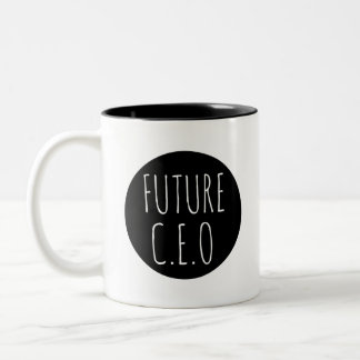 将来のCEO //キャリア専門お祝い ツートーンマグカップ