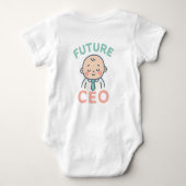 将来のCEO 赤ちゃん ボディスーツ | かわいいビジネス用ベビー服 (裏面)