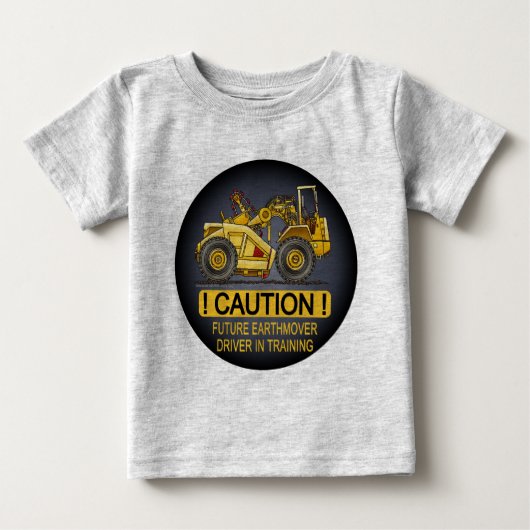 将来のEarthmoverスクレーパのドライバ沿面 ベビーTシャツ (正面)