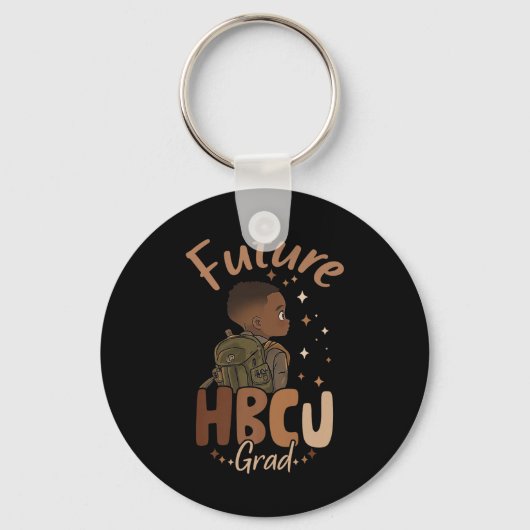 将来のHbcuグラッドブラック歴史月の少年卒業 キーホルダー (正面)