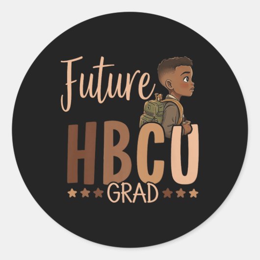 将来のHbcuグラッドブラック歴史月の少年卒業 ラウンドシール (正面)