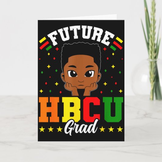 将来のHBCU卒業生の少年 ブラック 歴史的に黒人の大学 カード (正面)