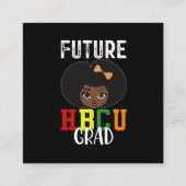 将来のHBCU卒業生女子卒業式 ブラックカレッジ スクエア名刺 (正面)