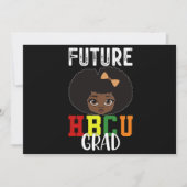 将来のHBCU卒業生女子卒業式 ブラックカレッジ 招待状 (正面)