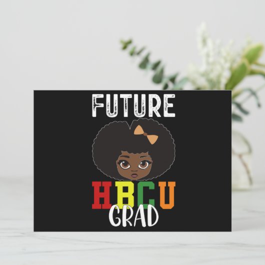 将来のHBCU卒業生女子卒業式 ブラックカレッジ 招待状 (スタンド正面)