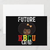 将来のHBCU卒業生女子卒業式 ブラックカレッジ 招待状 (正面/裏面)