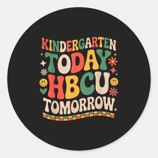 将来のHBCU卒業生、今日は幼稚園、明日はHBCU ラウンドシール (正面)
