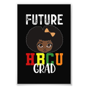 将来のHBCU卒業生 女性 卒業式 黒人大学 フォトプリント
