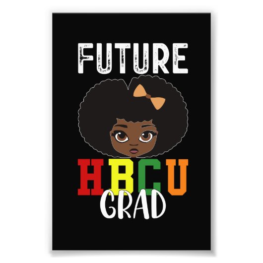 将来のHBCU卒業生 女性 卒業式 黒人大学 フォトプリント            (正面)
