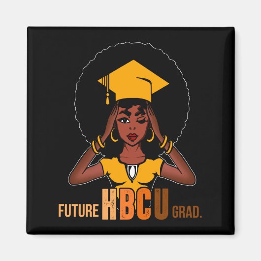 将来のHBCU卒業生 歴史 ブラックカレッジ 女子学生 女性 マグネット (正面)
