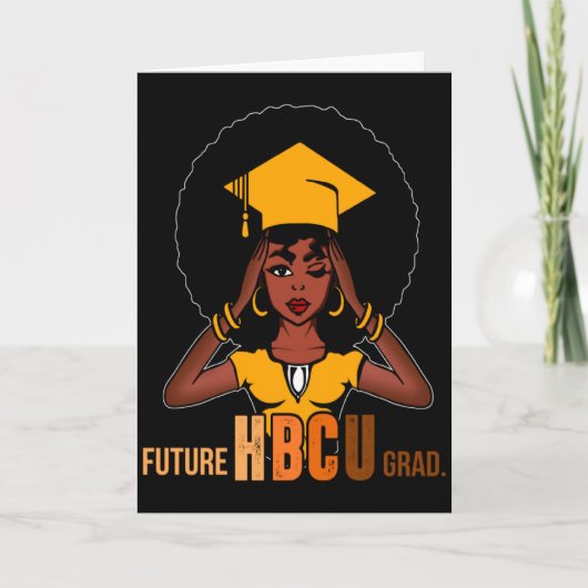 将来のHBCU卒業生 歴史 黒人大学女子 女性 カード (正面)