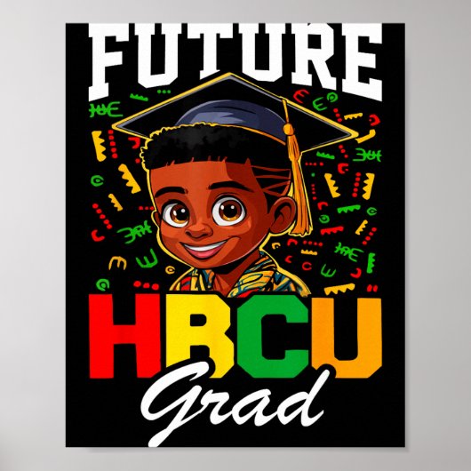 将来のHBCU卒業生 黒人の少年 HBCU 幼児 子供 ポスター (正面)
