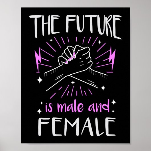 将来は男女のフェミニストのエンパワーメント ポスター (正面)