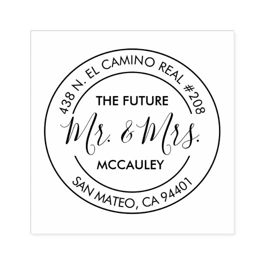 将来エレガントのMRとミセスのアドレス結婚リターン ラバースタンプ (インプリント)