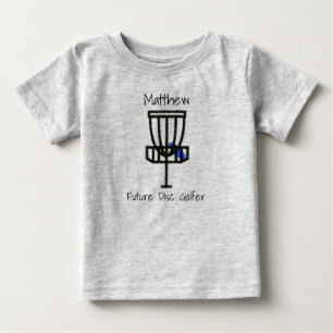 将来パーソナライズされたのディスクゴルファーベビー ベビーTシャツ