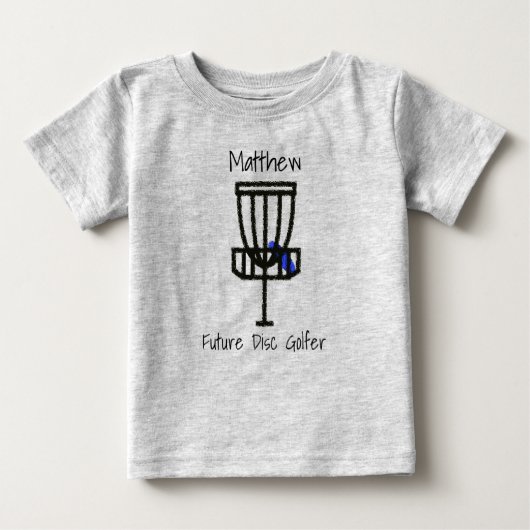 将来パーソナライズされたのディスクゴルファーベビー ベビーTシャツ (正面)