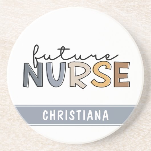 将来パーソナライズされたのナース |看護学生のプレゼント コースター (正面)