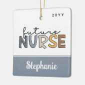 将来パーソナライズされたのナース |看護学生のプレゼント セラミックオーナメント (左)