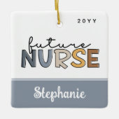 将来パーソナライズされたのナース |看護学生のプレゼント セラミックオーナメント (正面)
