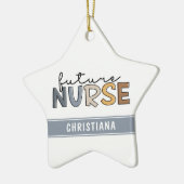 将来パーソナライズされたのナース |看護学生のプレゼント セラミックオーナメント (左)
