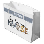 将来パーソナライズされたのナース |看護学生のプレゼント ラージペーパーバッグ (裏面アングル)