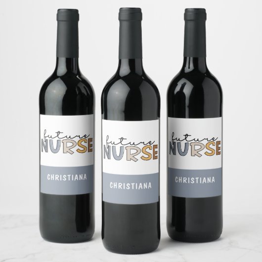 将来パーソナライズされたのナース |看護学生のプレゼント ワインラベル (ボトル)