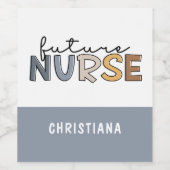 将来パーソナライズされたのナース |看護学生のプレゼント ワインラベル (シングルラベル)