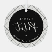 将来パーソナライズされたのパイロットエレガント ガラスオーナメント (裏面)