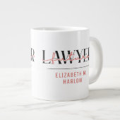 将来パーソナライズされたの弁護士名 ジャンボコーヒーマグカップ (正面右)