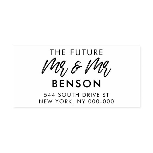 将来モダンのゲイ氏の結婚差出人住所 セルフインキングスタンプ (デザイン)