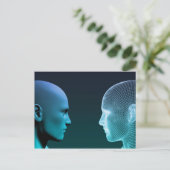 将来競争する人間と機械 ポストカード (スタンド正面)