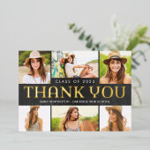 将来輝くのフォイル卒業サンキューカード 箔招待状 (立ち正面)