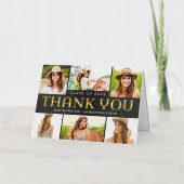 将来輝くのフォイル折り畳み写真サンキューカード 箔グリーティングカード (正面)