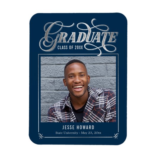 将来輝くの編集可能カラー卒業マグネット マグネット (縦)