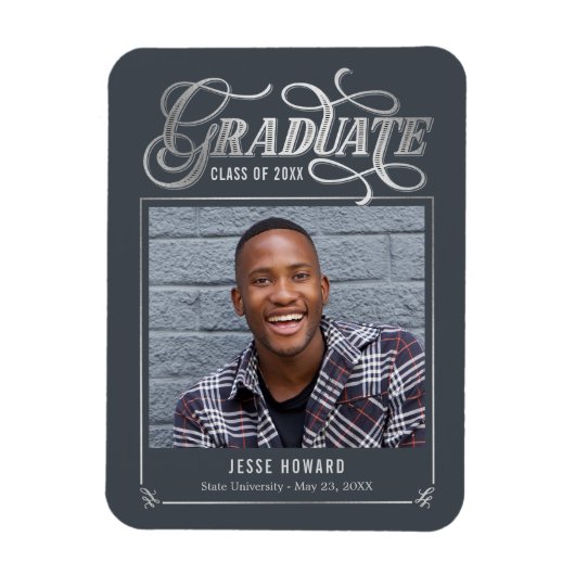 将来輝くの編集可能カラー卒業マグネット マグネット (縦)