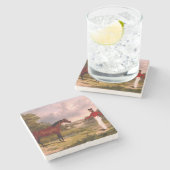 将校の馬を持つ兵士 ストーンコースター (横)